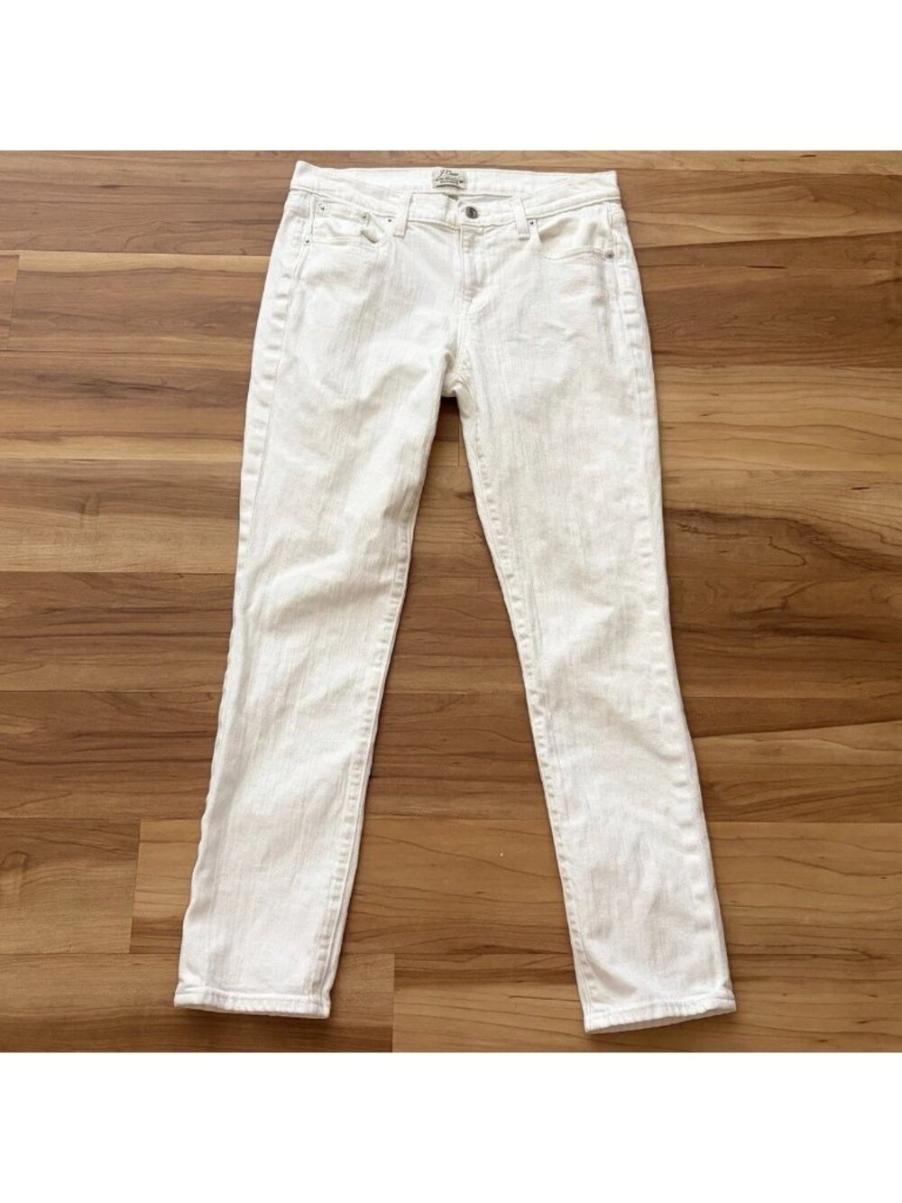 J.Crew 26 Ivory Slim Broken-In Boyfriend Jeans Off White Denim Minimalist Preppy